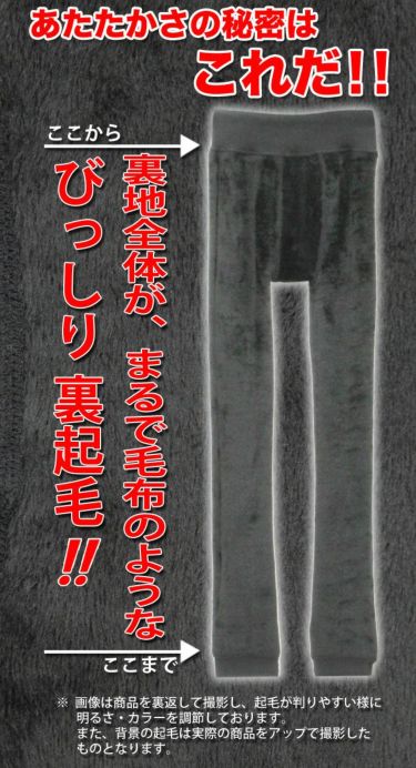 裏起毛 12分丈 あったか レディース レギンス 寒がりキラー 詳細3