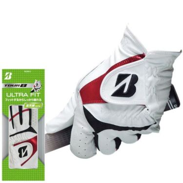 ブリヂストン　TOUR B ツアーB メンズ ULTRAFIT ウルトラフィット ゴルフグローブ GLG01 WR ホワイト/レッド　2020年モデル