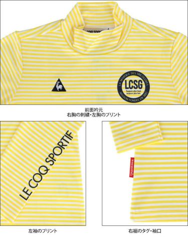 ルコック Le coq sportif　レディース ボーダー柄 ロゴ刺繍 長袖 ハイネックシャツ QGWQJB03　2020年モデル 詳細5
