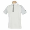タイトリスト Titleist　メンズ 撥水 ロゴ刺繍 半袖 ラグランスリーブ ハーフジップ ポロシャツ TSMC2010　2020年モデル ホワイト（WT）