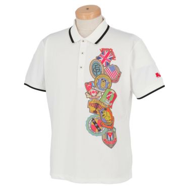 フィッチェゴルフ FICCE GOLF　メンズ KENKEN プリント柄 半袖 ポロシャツ 291115 ホワイト（02）