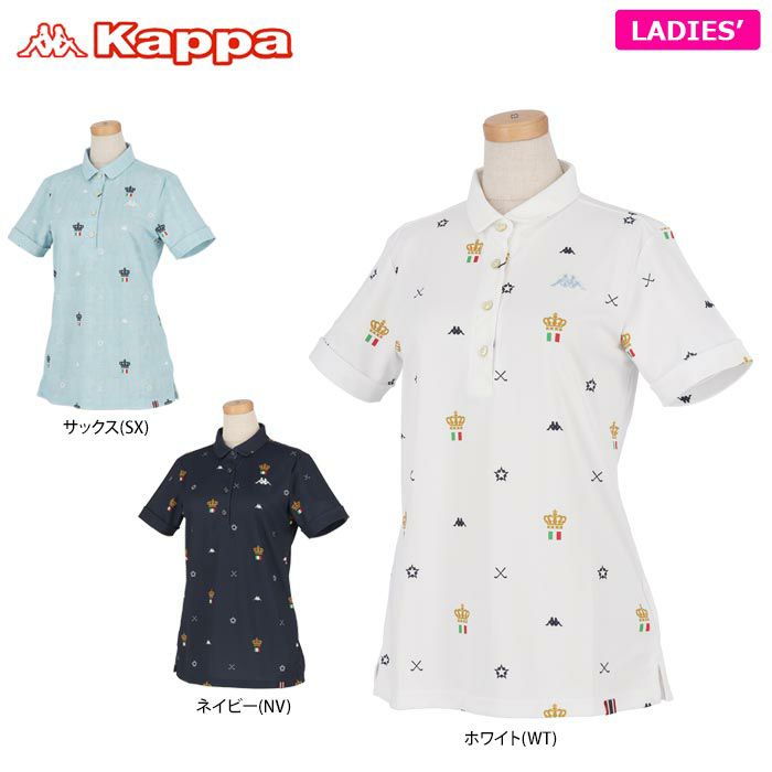 カッパ Kappa レディース ロゴ刺繍 飛び柄プリント 半袖