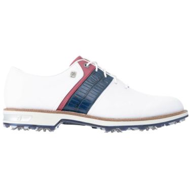 フットジョイ FootJoy　ドライジョイズ プレミア パッカード レース 2021年モデル　メンズ ゴルフシューズ 53932 ホワイト/ネイビー/レッド 詳細1