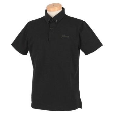 タイトリスト Titleist　メンズ ロゴ刺繍 半袖 ボタンダウン ポロシャツ TSMC2006　2020年モデル ブラック（BK）