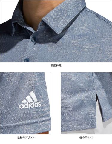 アディダス adidas　メンズ ロゴプリント カモフラージュ柄 ジャガード 半袖 ポロシャツ 22664　2021年モデル 詳細4