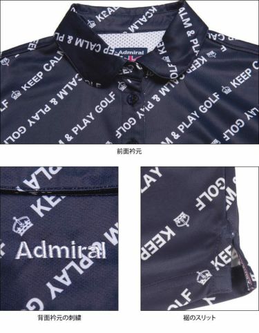 アドミラル Admiral　レディース ランパント刺繍 飛び柄 半袖 ポロシャツ ADLA933 詳細4