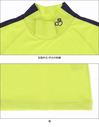 アンパスィ and per se　レディース ロゴプリント 袖ライン 半袖 モックネックシャツ AFS9501V2　2021年モデル 詳細4