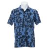 トミー ヒルフィガー ゴルフ　メンズ 総柄 ロゴプリント 半袖 ポロシャツ THMA116　2021年モデル ブルー（34）