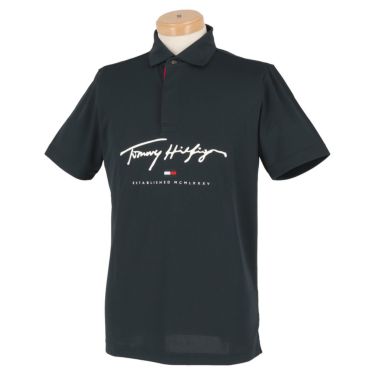 トミー ヒルフィガー ゴルフ　メンズ ロゴプリント 半袖 ポロシャツ THMA119　2021年モデル ネイビー（30）