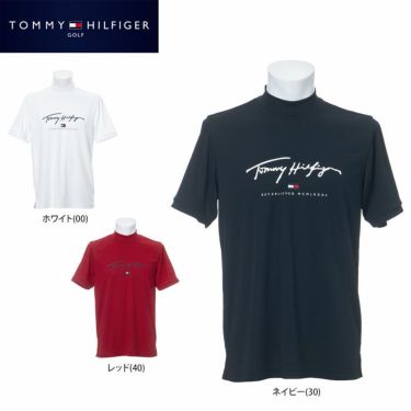 トミー ヒルフィガー ゴルフ　メンズ ロゴプリント 半袖 モックネックシャツ THMA133　2021年モデル 詳細1