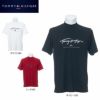 トミー ヒルフィガー ゴルフ　メンズ ロゴプリント 半袖 モックネックシャツ THMA133　2021年モデル