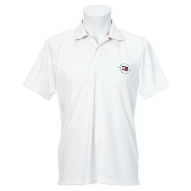 トミー ヒルフィガー ゴルフ　メンズ 総柄 ジャガード ロゴ刺繍 半袖 ポロシャツ THMA136　2021年モデル ホワイト（00）