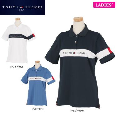 トミー ヒルフィガー ゴルフ　レディース 鹿の子 ロゴ刺繍 配色切替 半袖 ポロシャツ THLA105　2021年モデル 詳細1
