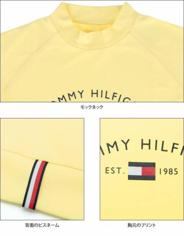 トミー ヒルフィガー ゴルフ　レディース ロゴプリント 鹿の子 生地切替 半袖 モックネックシャツ THLA119　2021年モデル 詳細4
