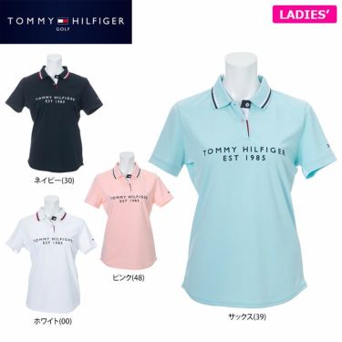 トミー ヒルフィガー ゴルフ　レディース フロッキープリント 背面ライン 半袖 ポロシャツ THLA130　2021年モデル 詳細1