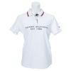 トミー ヒルフィガー ゴルフ　レディース フロッキープリント 背面ライン 半袖 ポロシャツ THLA130　2021年モデル ホワイト（00）