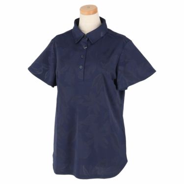 キャロウェイ Callaway　レディース 総柄 フラワージャカード 半袖 ポロシャツ 241-1134820　2021年モデル ネイビー（120）