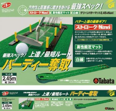 タバタ　Tabata　グリーンパターマット ライン入り 2.45＋ナビ GV-0127 詳細2