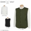 エドウィン EDWIN　メンズ ロゴワッペン 中綿入り ノーカラー ベスト EG20AW5010　2020年モデル