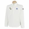 カッパ Kappa　メンズ エンブレムワッペン 長袖 ボタンダウン ポロシャツ KGA52LS05　2020年モデル ホワイト（WT）