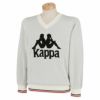 カッパ Kappa　メンズ ビッグロゴ 長袖 Vネック セーター KGA52SW04　2020年モデル オフホワイト（OW）
