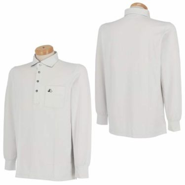 ブラック＆ホワイト Black＆White　メンズ ロゴ刺繍 ポケット付き 長袖 ホリゾンタルカラー ポロシャツ BGF9310XI　2020年モデル 詳細3