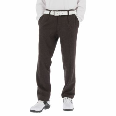 ブラック＆ホワイト Black＆White　メンズ ウール混 ワンタック ストレッチ ロングパンツ BGF5100EE　2020年モデル [裾上げ対応1] ブラウン（50）