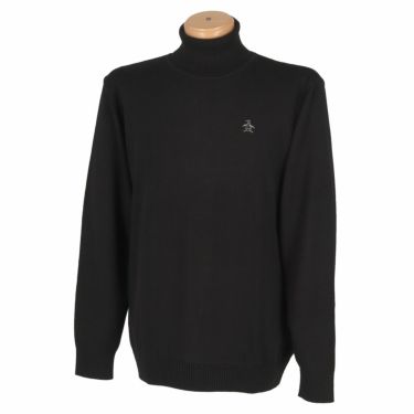 マンシングウェア Munsingwear　メンズ ロゴ刺繍 長袖 タートルネック セーター MLMQGL07　2020年モデル ブラック（BK00）