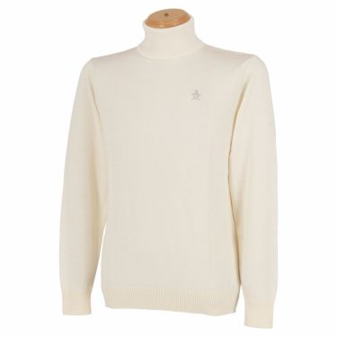 マンシングウェア Munsingwear　メンズ ロゴ刺繍 長袖 タートルネック セーター MLMQGL07　2020年モデル ホワイト（WH00）