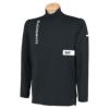 ブラック&ホワイト Black＆White　ホワイトライン メンズ ロゴプリント ストレッチ 長袖 モックネックシャツ BGF9201WB　2021年モデル ブラック（20）