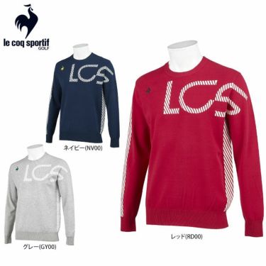 ルコック Le coq sportif　メンズ アシンメトリーデザイン ロゴジャカード 長袖 クルーネック セーター QGMSJL00　2021年モデル 詳細1