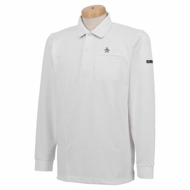 マンシングウェア Munsingwear　メンズ 飛び柄 長袖 ポロシャツ MGMSJB03CH　2021年モデル ホワイト（WH00）