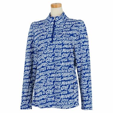マンシングウェア Munsingwear　レディース Ximena Jimenez コラボ 総柄 長袖 ハーフジップシャツ MEWSJB01　2021年モデル ブルー（BL00）