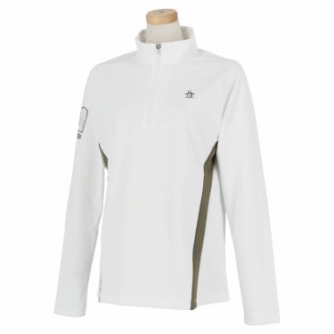 マンシングウェア Munsingwear　レディース 配色切替 長袖 ハーフジップシャツ MEWSJB05　2021年モデル ホワイト（WH00）