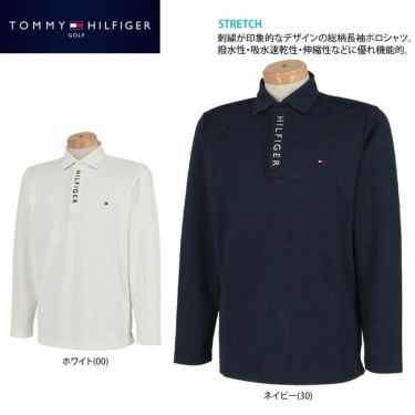 トミー ヒルフィガー ゴルフ　メンズ 総柄 ロゴジャガード 長袖 ポロシャツ THMA154　2021年モデル 詳細2