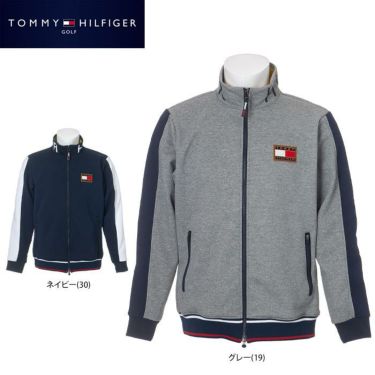 トミー ヒルフィガー ゴルフ　メンズ ワッペン ロゴプリント 長袖 フルジップ ジャケット THMA164　2021年モデル 詳細1