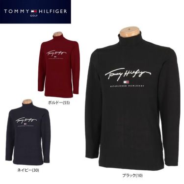 トミー ヒルフィガー ゴルフ　メンズ ロゴプリント 長袖 ハイネックシャツ THMA178　2021年モデル 詳細1