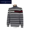 トミー ヒルフィガー ゴルフ　メンズ ロゴ刺繍 ボーダー柄 長袖 タートルネック セーター THMA188　2021年モデル
