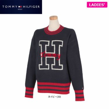 トミー ヒルフィガー ゴルフ　レディース ロゴインターシャ 長袖 セーター THLA153　2021年モデル 詳細1