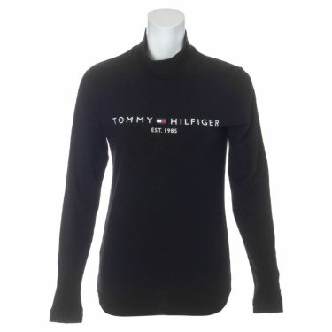 トミー ヒルフィガー ゴルフ　レディース ロゴプリント 起毛素材 長袖 ハイネックシャツ THLA167　2021年モデル ネイビー（30）