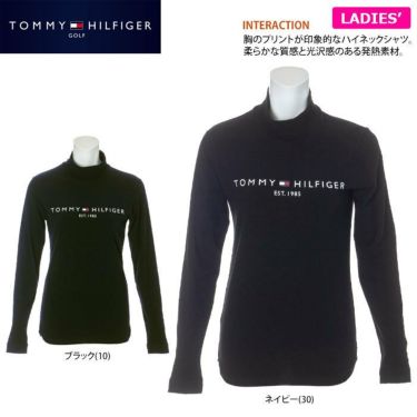 トミー ヒルフィガー ゴルフ　レディース ロゴプリント 起毛素材 長袖 ハイネックシャツ THLA167　2021年モデル 詳細2