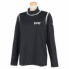 ブラック＆ホワイト Black＆White　ホワイトライン レディース ライン配色 長袖 モックネックシャツ BLF9201WB　2021年モデル ブラック（20）