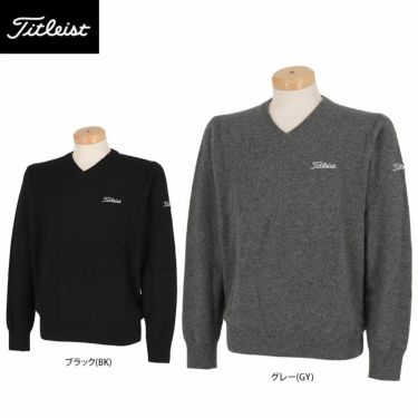 タイトリスト Titleist　メンズ カシミヤ 長袖 Vネック セーター TWMK1758　2021年モデル 詳細1