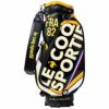 ルコック Le coq sportif　メンズ ビッグロゴグラフィック キャディバッグ QQBTJJ03 BKYL ブラック×イエロー　2022年モデル
