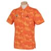 ピン PING　メンズ ロゴ刺繍 タイダイ 飛び柄 ストライプ 半袖 ポロシャツ 621-1160003　2021年モデル オレンジ（150）