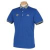 ピン PING　メンズ ロゴ刺繍 鹿の子 ベンチレーション 半袖 ポロシャツ 621-1160008　2021年モデル ブルー（110）