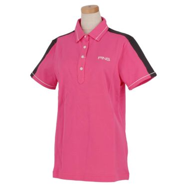 ピン PING　レディース 鹿の子 カラー切替 半袖 ポロシャツ 622-1160001　2021年モデル ピンク（090）