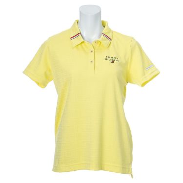 トミー ヒルフィガー ゴルフ　レディース フラッグジャガード 総柄 半袖 ポロシャツ THLA106　2021年モデル イエロー（70）