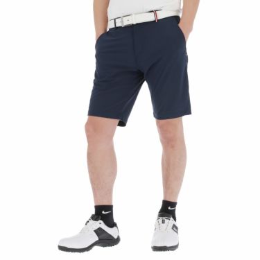 トミー ヒルフィガー ゴルフ　メンズ ロゴプリント メッシュ生地 ストレッチ ショートパンツ THMA130　2021年モデル ネイビー（30）