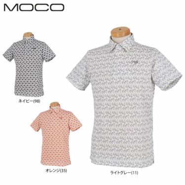 MOCO モコ　メンズ 鹿の子 総柄 フラワープリント 半袖 ポロシャツ 21-2201443　2021年モデル 詳細1